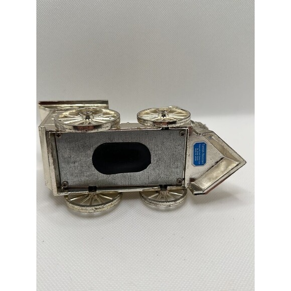 Train/locomotive Coin Bank - Silverplate - Moving Wheels Vintage made in Japan - Picture 4 of 5